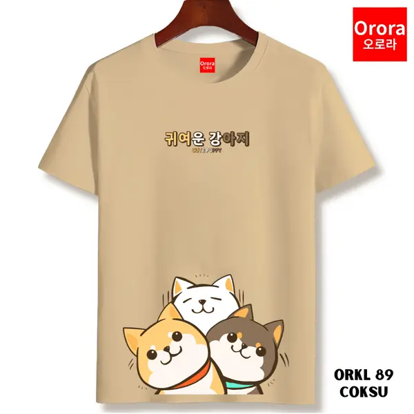 Orora Kaos Wanita Korea Cute Dog Cartoon - T-Shirt Cotton High Quality ORKL 89